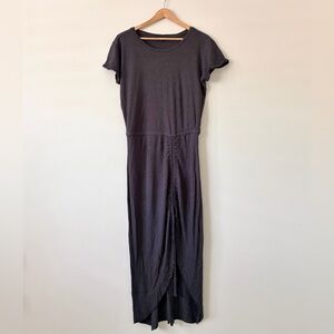 AllSaints Dark Gray Ruched Maxi Dress Medium